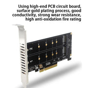 PCI-E X8 Double Disk Transfer Card NVME M.2 MKEY SSD RAID Array Adattatore di espansione, PH45