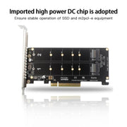 PCI-E X8 Double Disk Transfer Card NVME M.2 MKEY SSD RAID Array Adattatore di espansione, PH45