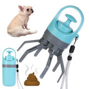 Paletta per cacca di cane a sei artigli con distributore di sacchetti per cacca integrato, Blue Gray
