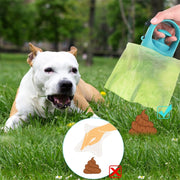 Paletta per cacca di cane a sei artigli con distributore di sacchetti per cacca integrato, Blue Gray