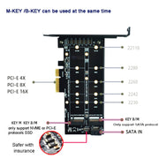 Scheda adattatore SSD PCIe M.2 PCIE 4x a M.2 Key M B Dual Interface Card, PCENGFF-N01