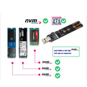 USB3.1 10Gbps GEN2 a NVME SATA Dual Protocol M.2 Riser Card SSD, USB3.1 To NVME SATA