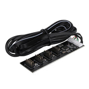 USB 2.0 da 9 pin a 4 hub a 9 pin Intestazione scheda madre interna con alimentazione a 4 pin, 9pin To 4 9pin