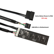 USB 2.0 da 9 pin a 4 hub a 9 pin Intestazione scheda madre interna con alimentazione a 4 pin, 9pin To 4 9pin