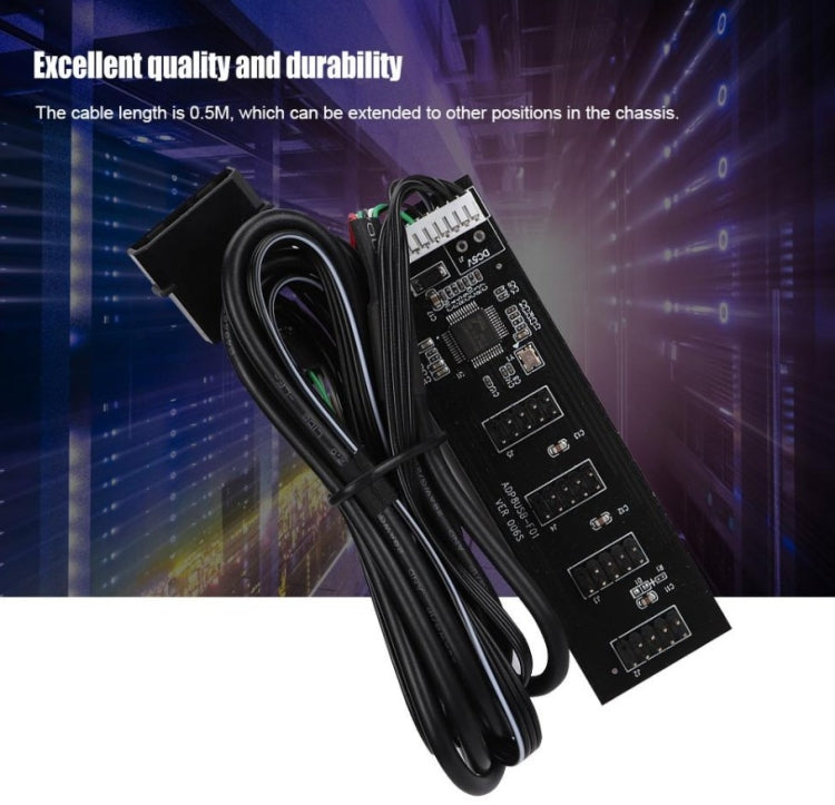 USB 2.0 da 9 pin a 4 hub a 9 pin Intestazione scheda madre interna con alimentazione a 4 pin, 9pin To 4 9pin
