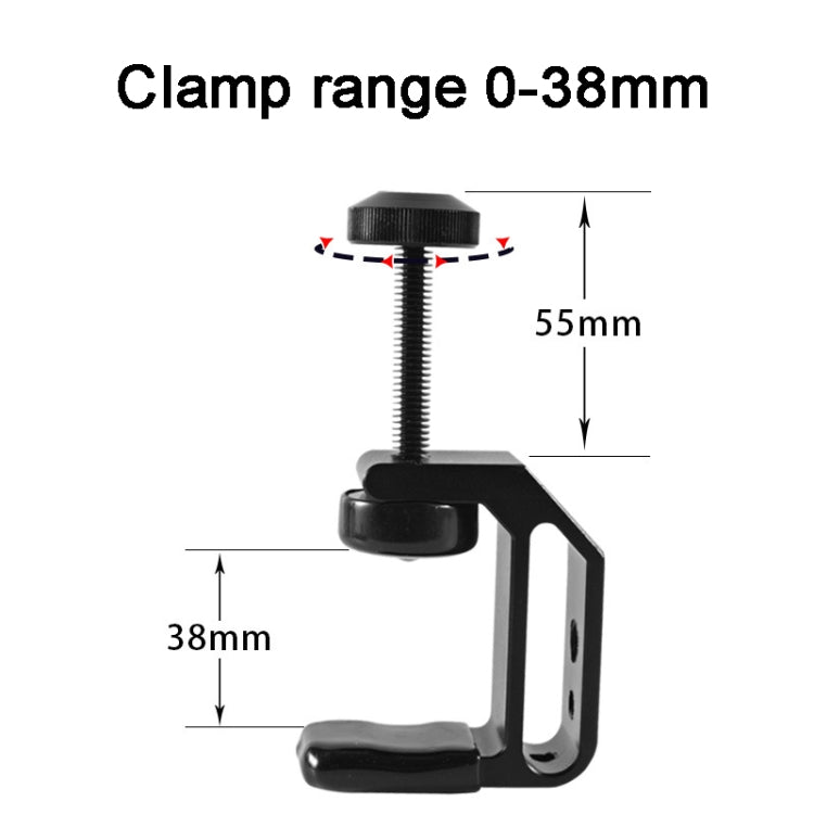 BEXIN WN-38 Morsetto a C universale con foro da 1/4" e 3/8" per montaggio su tavolo da tavolo