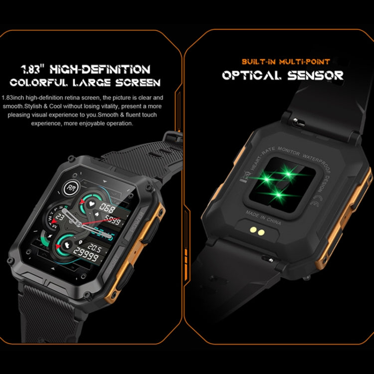 1.83 pollici IP68 impermeabile Bluetooth Call Sports Smart Watch Orologio multifunzionale a tre prove all'aperto