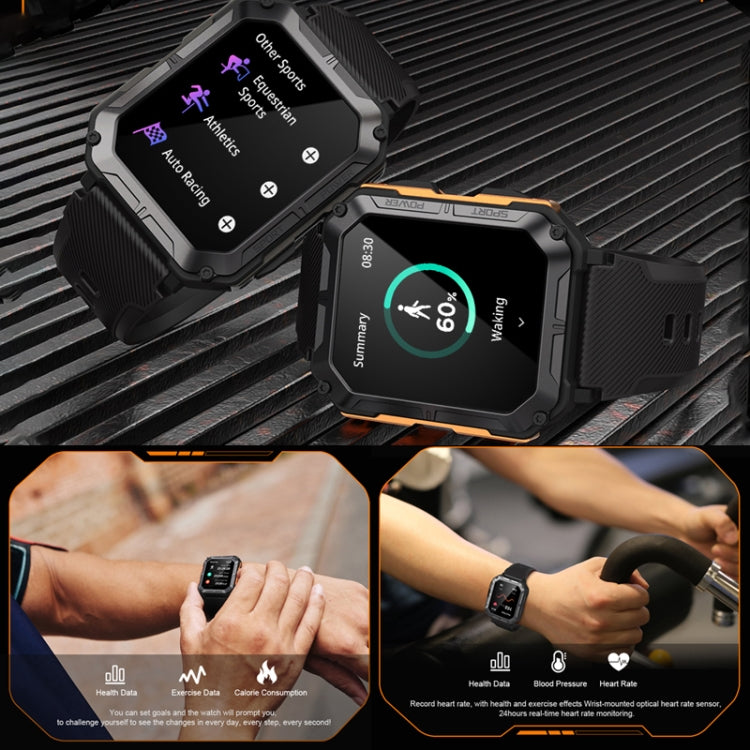 1.83 pollici IP68 impermeabile Bluetooth Call Sports Smart Watch Orologio multifunzionale a tre prove all'aperto