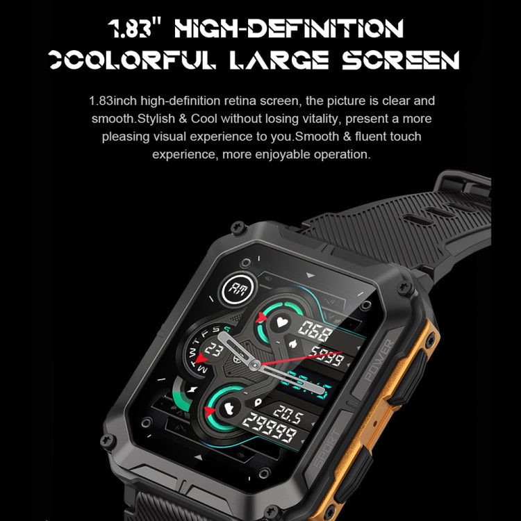 1.83 pollici IP68 impermeabile Bluetooth Call Sports Smart Watch Orologio multifunzionale a tre prove all'aperto
