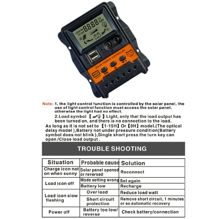 Regolatore solare PWM 12V/24V 30A con display LCD