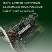 M.2 NVME NGFF SSD a PCIE SATA Scheda di espansione per la conversione a doppio disco Supporta il cablaggio MKEY BKEY, PH39