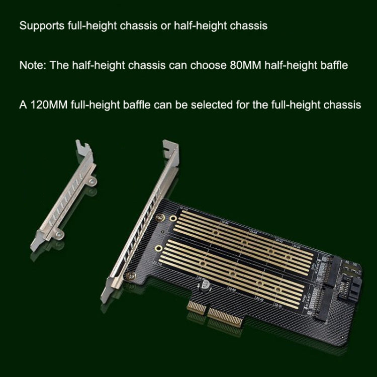 M.2 NVME NGFF SSD a PCIE SATA Scheda di espansione per la conversione a doppio disco Supporta il cablaggio MKEY BKEY, PH39