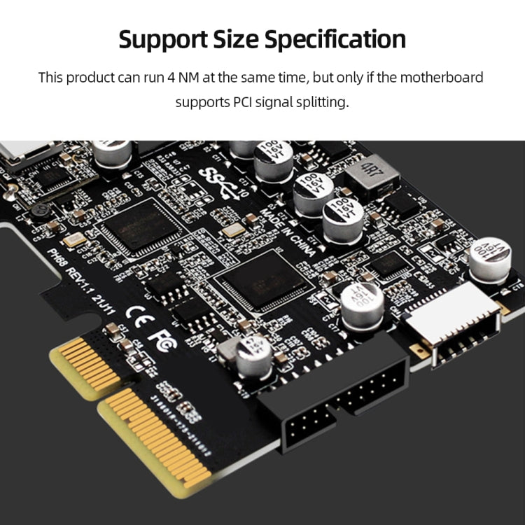 Scheda di espansione PCIe 3.0 a USB 3.2 Tipo C anteriore