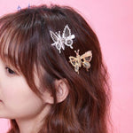 5 pezzi in movimento simulazione farfalla tornante semplice frangia clip accessori per capelli