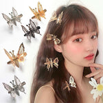 5 pezzi in movimento simulazione farfalla tornante semplice frangia clip accessori per capelli