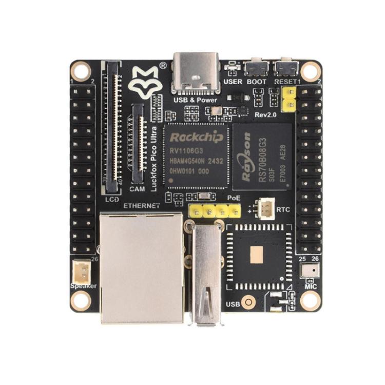 Scheda di sviluppo Micro Linux Luckfox Pico Ultra B RV1106G2 0.5TOPS con processore integrato, senza Wi-Fi/PoE., Without Screen, 480x480 Touch Screen, 720x720 Touch Screen