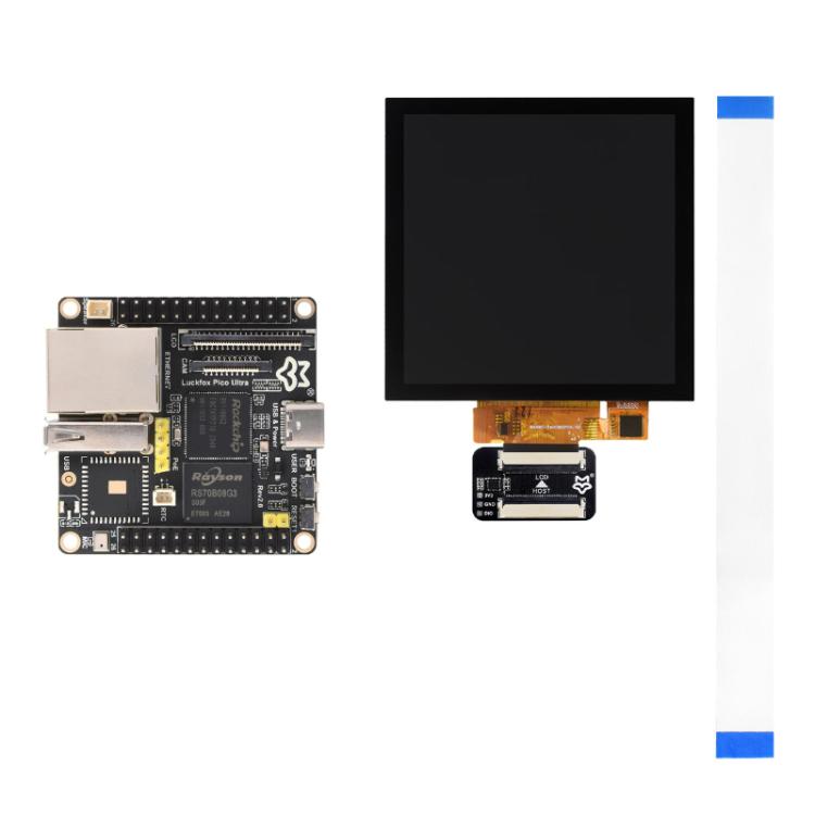 Scheda di sviluppo Micro Linux Luckfox Pico Ultra B RV1106G2 0.5TOPS con processore integrato, senza Wi-Fi/PoE., Without Screen, 480x480 Touch Screen, 720x720 Touch Screen