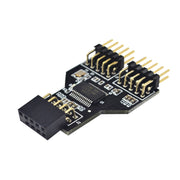 9 Pin USB Header Femmina da 1 a 2 Scheda maschio Adattatore connettore HUB USB 2.0 a 9 pin, 9pin To Dual 9pin Direct Plug