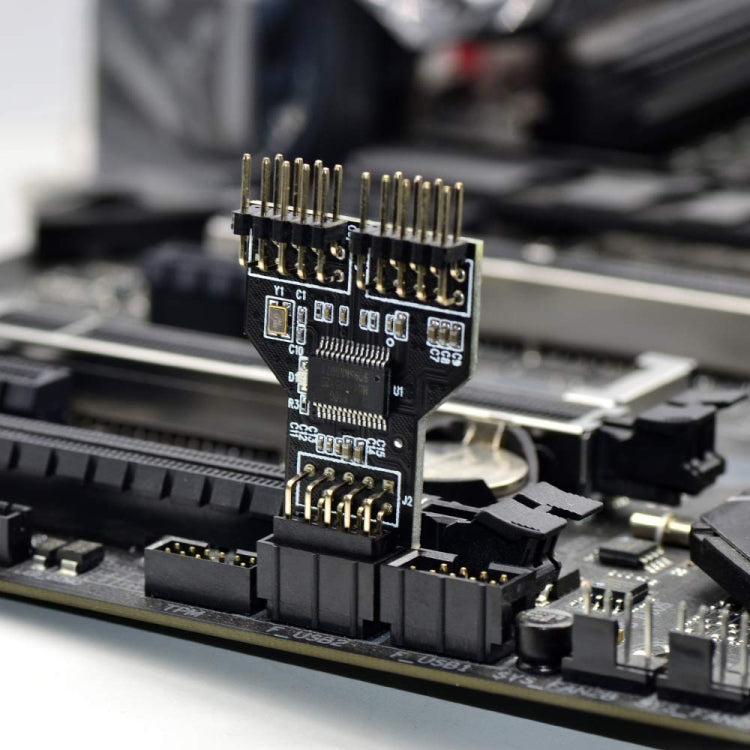 9 Pin USB Header Femmina da 1 a 2 Scheda maschio Adattatore connettore HUB USB 2.0 a 9 pin, 9pin To Dual 9pin Direct Plug
