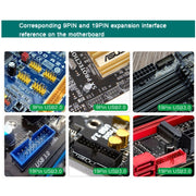9 Pin USB Header Femmina da 1 a 2 Scheda maschio Adattatore connettore HUB USB 2.0 a 9 pin, 9pin To Dual 9pin Direct Plug