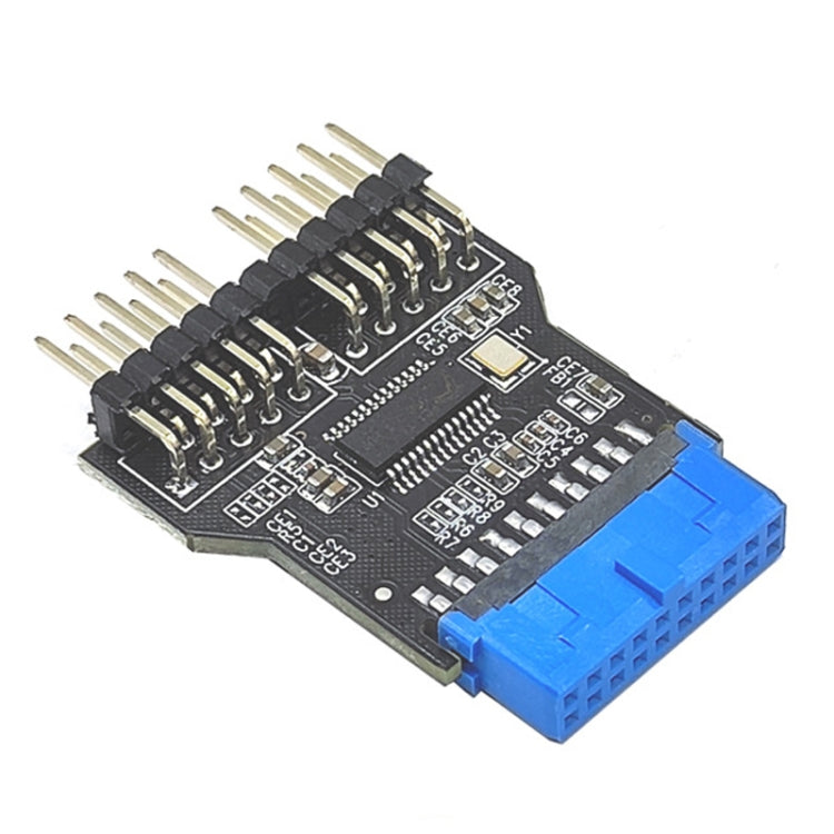 USB3.0 da 19 pin a doppio connettore da 9 pin Connettore femmina da 1 a 2 scheda maschio HUB USB 2.0 a 9 pin, 19Pin to Dual 9Pin