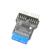 USB3.0 da 19 pin a doppio connettore da 9 pin Connettore femmina da 1 a 2 scheda maschio HUB USB 2.0 a 9 pin, 19Pin to Dual 9Pin
