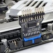 USB3.0 da 19 pin a doppio connettore da 9 pin Connettore femmina da 1 a 2 scheda maschio HUB USB 2.0 a 9 pin, 19Pin to Dual 9Pin