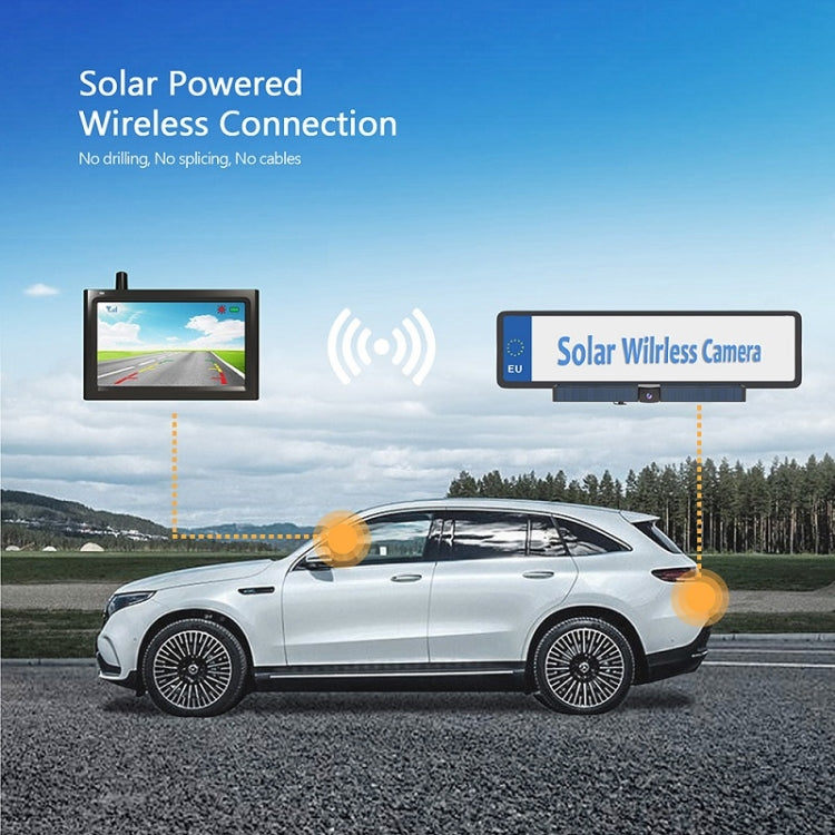 Sistema di visione posteriore ad energia solare che inverte il display della telecamera per auto con trasmissione wireless, RC01