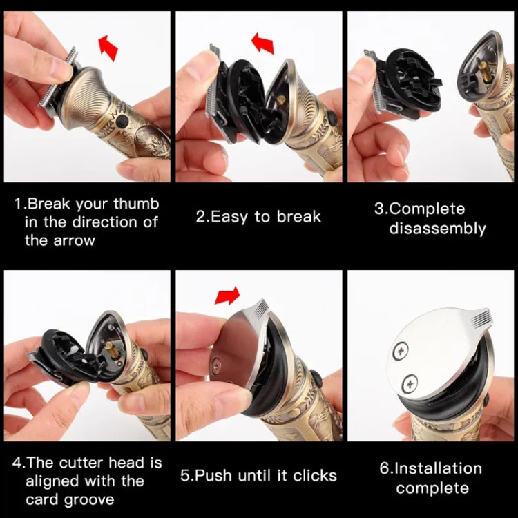 Tagliacapelli multifunzionale uomo 6 in 1 in metallo