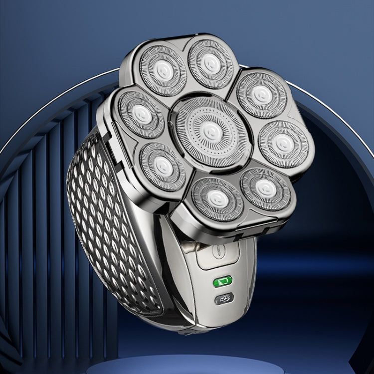 9 Rasoio USB multifunzionale a testa di coltello Rasoio per il lavaggio dell'acqua per tutto il corpo Uomo Capelli calvi, Single Machine, 6 In 1
