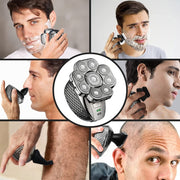 9 Rasoio USB multifunzionale a testa di coltello Rasoio per il lavaggio dell'acqua per tutto il corpo Uomo Capelli calvi, Single Machine, 6 In 1