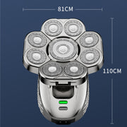 9 Rasoio USB multifunzionale a testa di coltello Rasoio per il lavaggio dell'acqua per tutto il corpo Uomo Capelli calvi, Single Machine, 6 In 1