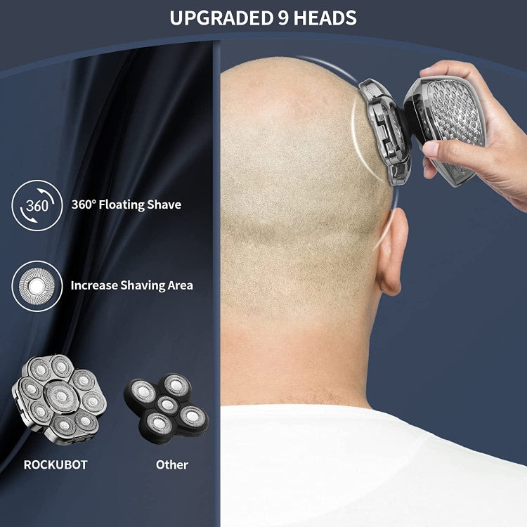 9 Rasoio USB multifunzionale a testa di coltello Rasoio per il lavaggio dell'acqua per tutto il corpo Uomo Capelli calvi, Single Machine, 6 In 1