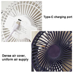 Ventilatore elettrico mini 3 in 1 USB ricaricabile