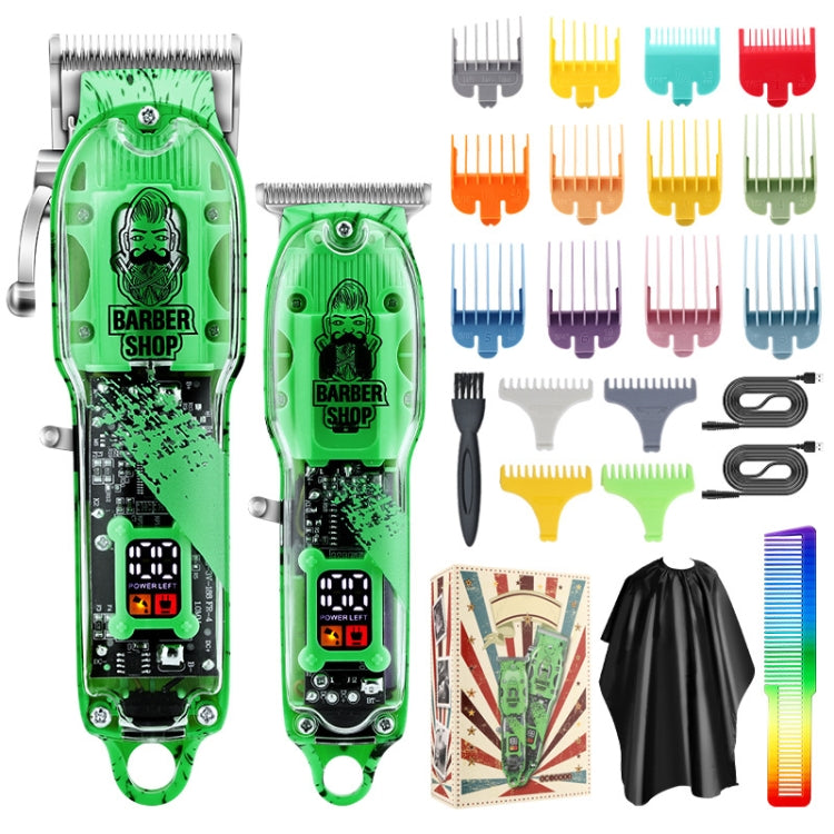 Set di tagliacapelli Testa trasparente per olio per il corpo Tosatrice elettrica per uomo Spingitore elettrico per la casa, LM-2032 (Earl Green), LM-2032 (Earl Red), LM-2032 (Earl Yellow), LM-2032 (Scissors Green), LM-2032 (Scissors Red)���������������...