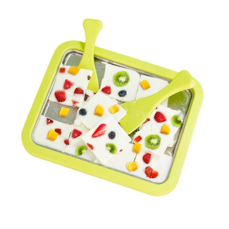 Mini macchina per yogurt fritto per uso domestico Vassoio per ghiaccio fritto fai da te fatto in casa per bambini, Stainless Steel Green 26x21cm, Stainless Steel White 26x21cm, Stainless Steel Pink 22.5x17.5cm, Stainless Steel White 22.5x17.5cm        ...