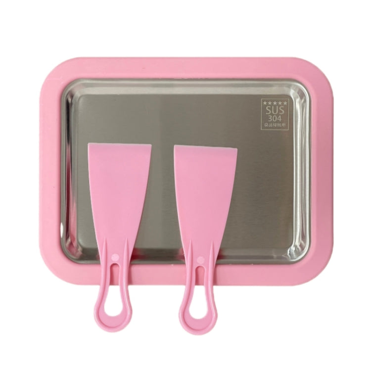 Mini macchina per yogurt fritto per uso domestico Vassoio per ghiaccio fritto fai da te fatto in casa per bambini, Stainless Steel Green 26x21cm, Stainless Steel White 26x21cm, Stainless Steel Pink 22.5x17.5cm, Stainless Steel White 22.5x17.5cm        ...