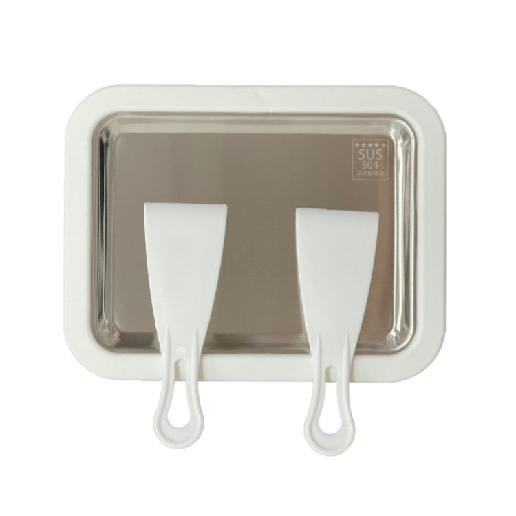 Mini macchina per yogurt fritto per uso domestico Vassoio per ghiaccio fritto fai da te fatto in casa per bambini, Stainless Steel Green 26x21cm, Stainless Steel White 26x21cm, Stainless Steel Pink 22.5x17.5cm, Stainless Steel White 22.5x17.5cm        ...