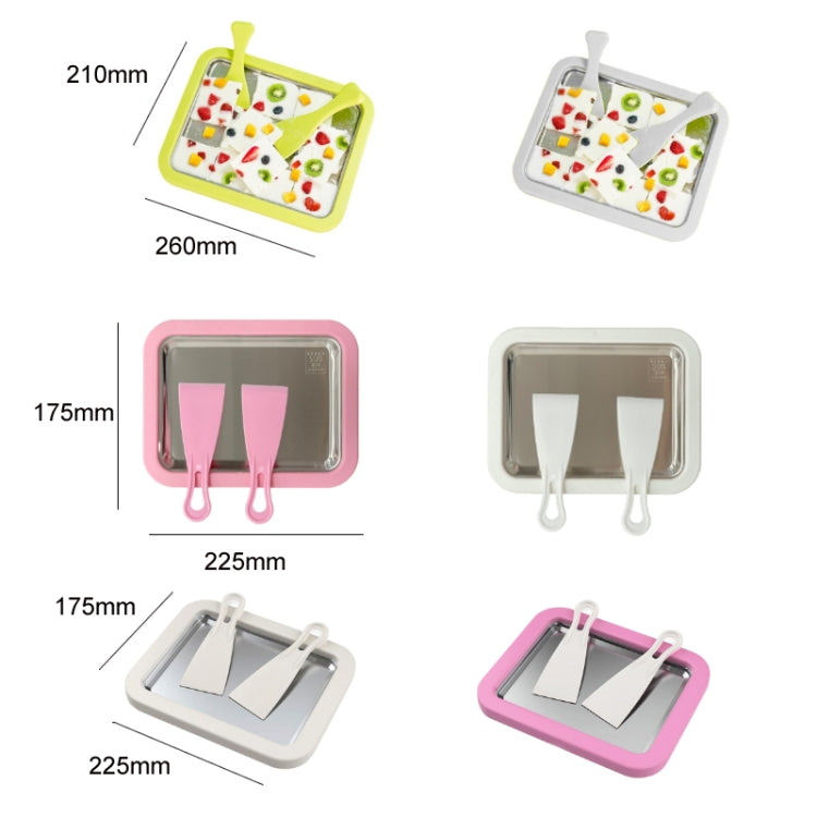 Mini macchina per yogurt fritto per uso domestico Vassoio per ghiaccio fritto fai da te fatto in casa per bambini, Stainless Steel Green 26x21cm, Stainless Steel White 26x21cm, Stainless Steel Pink 22.5x17.5cm, Stainless Steel White 22.5x17.5cm        ...