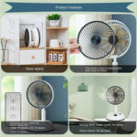 Ventilatore portatile pieghevole 8 pollici con telecomando 6000mA
