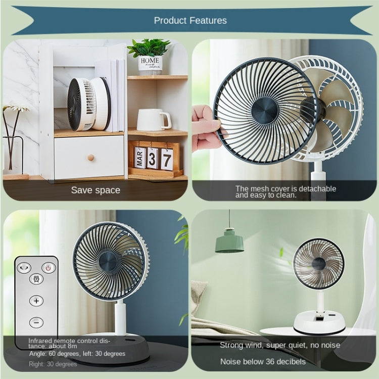 Ventilatore portatile pieghevole 8 pollici con telecomando 6000mA