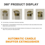 Estintore automatico per candele Candela in metallo Estintore per candele Coperchio per estintore, Automatic Candle Extinguisher Gold, Automatic Candle Extinguisher Silver
