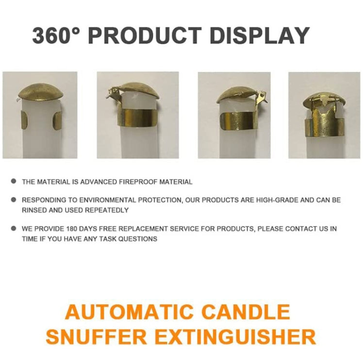 Estintore automatico per candele Candela in metallo Estintore per candele Coperchio per estintore, Automatic Candle Extinguisher Gold, Automatic Candle Extinguisher Silver