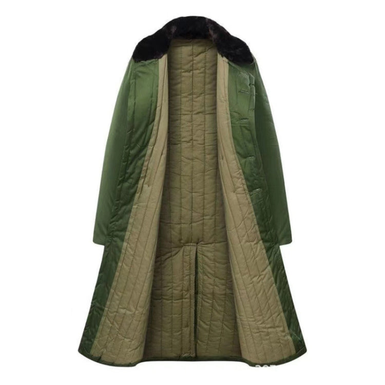 Cappotto lungo in cotone per soccorso in caso di calamità civile Cappotto in cotone ispessito in pile a prova di freddo allungato antivento, Green, Green (Demolished), Black, Black (Disassembly), 80/20 Polyester Card