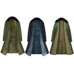 Cappotto lungo in cotone per soccorso in caso di calamità civile Cappotto in cotone ispessito in pile a prova di freddo allungato antivento, Green, Green (Demolished), Black, Black (Disassembly), 80/20 Polyester Card