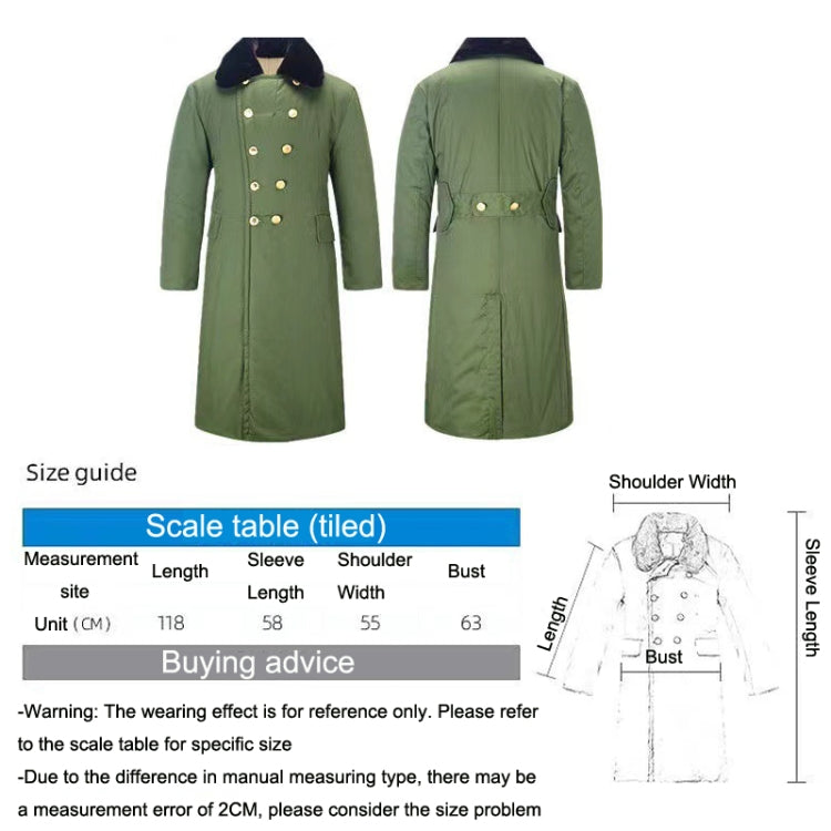Cappotto lungo in cotone per soccorso in caso di calamità civile Cappotto in cotone ispessito in pile a prova di freddo allungato antivento, Green, Green (Demolished), Black, Black (Disassembly), 80/20 Polyester Card