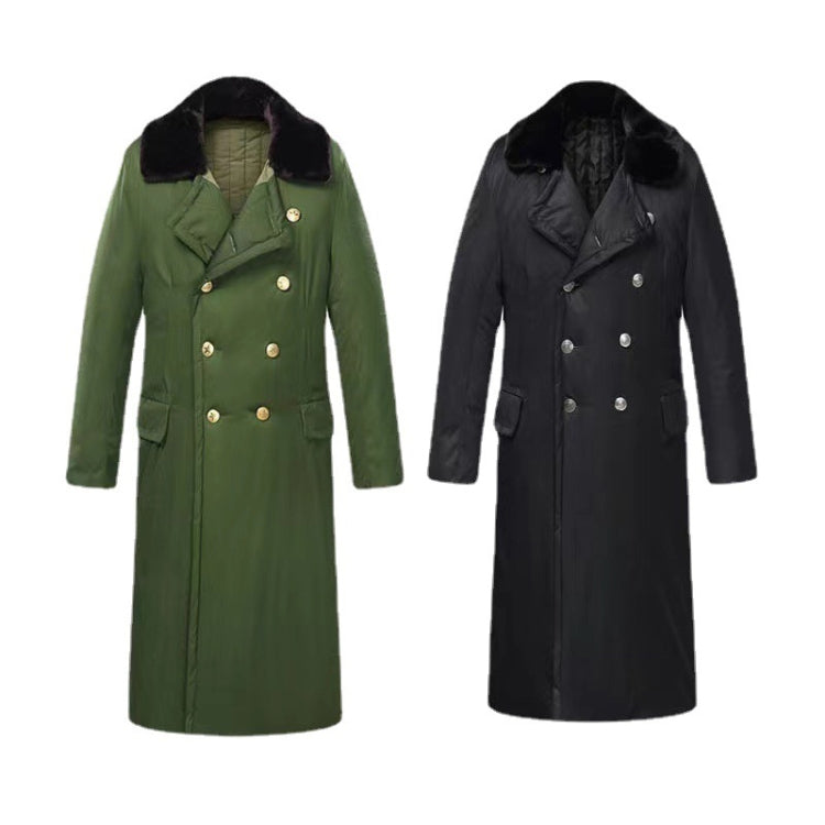 Cappotto lungo in cotone per soccorso in caso di calamità civile Cappotto in cotone ispessito in pile a prova di freddo allungato antivento, Green, Green (Demolished), Black, Black (Disassembly), 80/20 Polyester Card