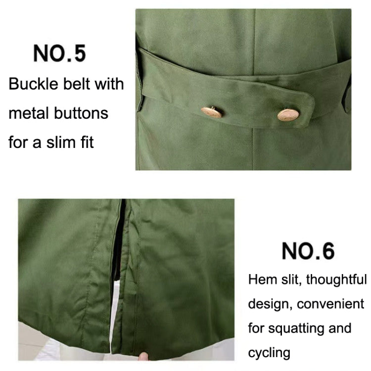 Cappotto lungo in cotone per soccorso in caso di calamità civile Cappotto in cotone ispessito in pile a prova di freddo allungato antivento, Green, Green (Demolished), Black, Black (Disassembly), 80/20 Polyester Card