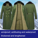 Cappotto lungo in cotone per soccorso in caso di calamità civile Cappotto in cotone ispessito in pile a prova di freddo allungato antivento, Green, Green (Demolished), Black, Black (Disassembly), 80/20 Polyester Card
