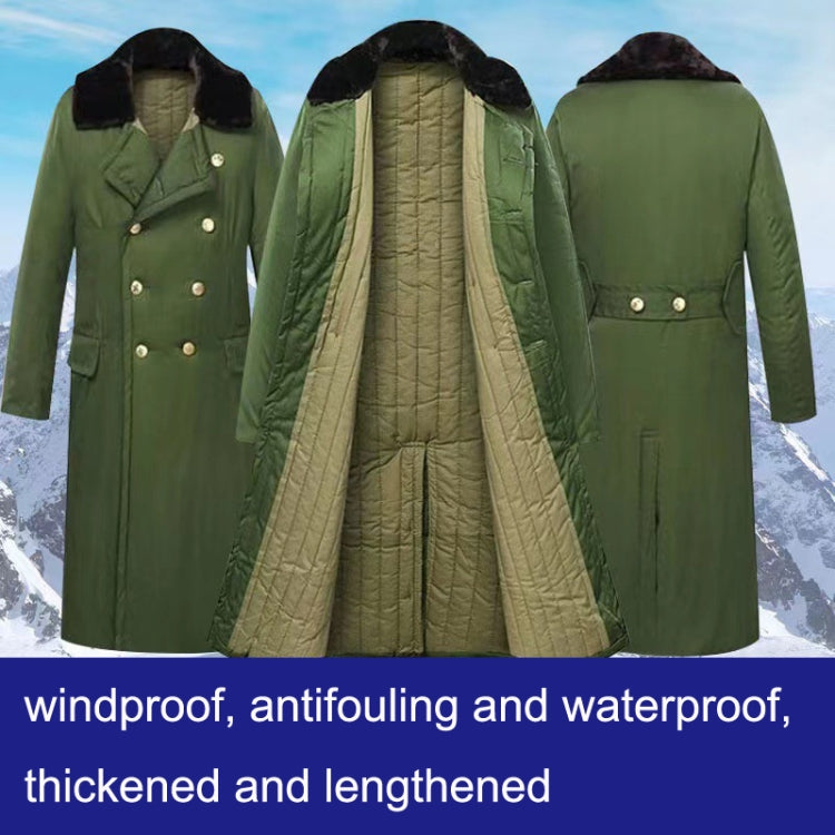 Cappotto lungo in cotone per soccorso in caso di calamità civile Cappotto in cotone ispessito in pile a prova di freddo allungato antivento, Green, Green (Demolished), Black, Black (Disassembly), 80/20 Polyester Card